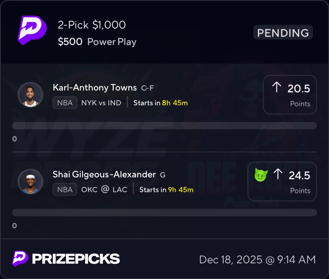 WyzeProps's tweet image. 𝗜’𝗹𝗹 𝗚𝗜𝗩𝗘𝗔𝗪𝗔𝗬 $𝟱𝟬𝟬 𝘁𝗼 𝗦𝗢𝗠𝗘𝗢𝗡𝗘 𝗪𝗵𝗼 𝗟𝗜𝗞𝗘𝗦/𝗥𝗧’𝗦 𝗜𝗙 𝗧𝗛𝗜𝗦 𝗛𝗜𝗧𝗦! 💰💚

🏀 NBA Collab #3 W/ @Dee_rose901 🥀 

Hit that 💚 button if tailing!

#PrizePicks | #DailyFantasy 🫳