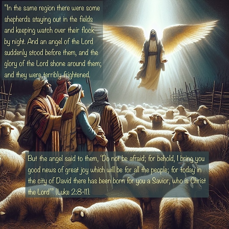 CapitolStudies's tweet image. Usually, shepherds were the last to be told anything because of tending sheep, but they were the first to hear the news of the Messiah’s birth.
 
Heaven is split open as the angels sing God’s praise! The shepherds echo their joy and reverberate throughout the Gospel.