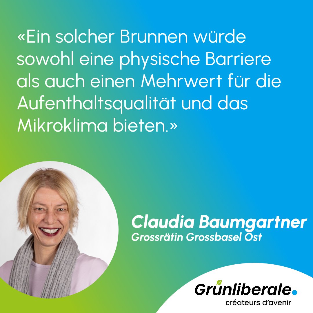 Der Grosse Rat will prüfen lassen, ob zur Durchsetzung des zeitweisen Fahrverbots für den «Boulevard Tellplatz» ein im Strassenbelag integrierter und zuschaltbarer Springbrunnen realisiert werden kann, und überweist den Anzug von Zaira Esposito und Claudia Baumgartner. ⛲️