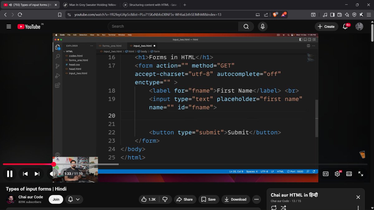 erornotfoundme's tweet photo. Thread day 32/100 #100daysofcode :
- Day 2 after completed 1 month of #100daysofcode 
- completed html series from @Hiteshdotcom.
- start CSS from tomorrow.
- second day of gym .
#buildinpublic #htmlcomplete https://t.co/pWRpRpUlOf