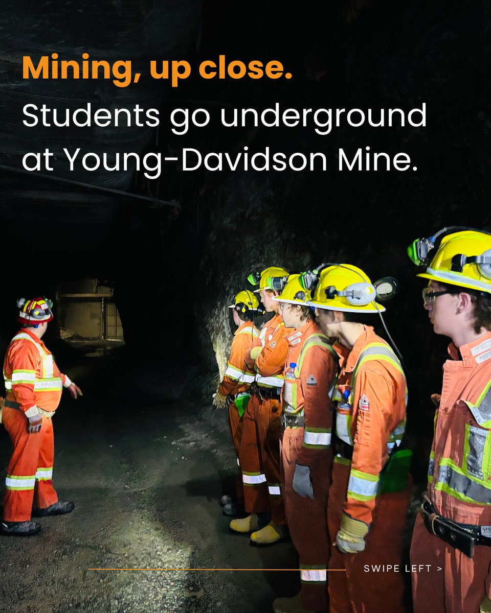 AlamosGoldInc's tweet photo. Students from Timiskaming District Secondary School recently spent two days at our Young-Davidson Mine—travelling nearly 5,000 feet underground to experience modern mining firsthand. This is how we invest in the next generation of mining talent. #AlamosGold #MiningCareers #OntarioMining