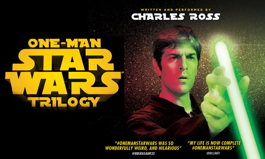 On Sale Now 
Charles Ross- One Man Star Wars Trilogy
March 26, 2026, 7:30 PM

Canadian actor and uber geek, Charles Ross, brings his solo madcap creation One-Man Star Wars Trilogy to the stage in this mind-bending whirlwind of a show.
festivalplace.ca