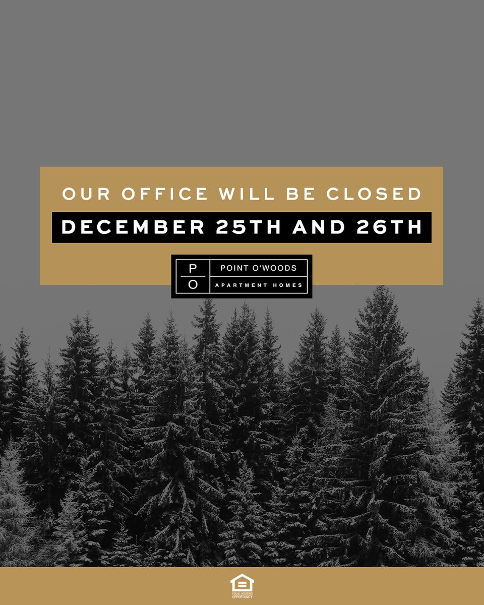 PointOWoodsofMS's tweet image. 🌲⛄ 𝘍𝘳𝘪𝘦𝘯𝘥𝘭𝘺 𝘙𝘦𝘮𝘪𝘯𝘥𝘦𝘳! Our office will be closing for the holidays on Dec. 24 at noon and will remain closed through Dec. 26. Enjoy the festive season, and we’ll see you back on Monday, Dec. 29! 🎶
