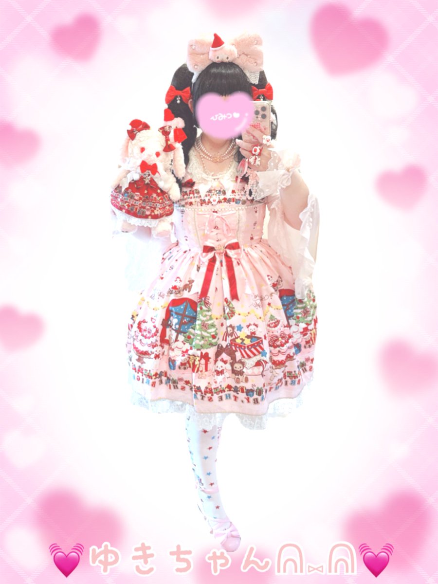 BABYのくみゃちゃんのDoki☆Doki Christmas Party柄ジャンパースカート