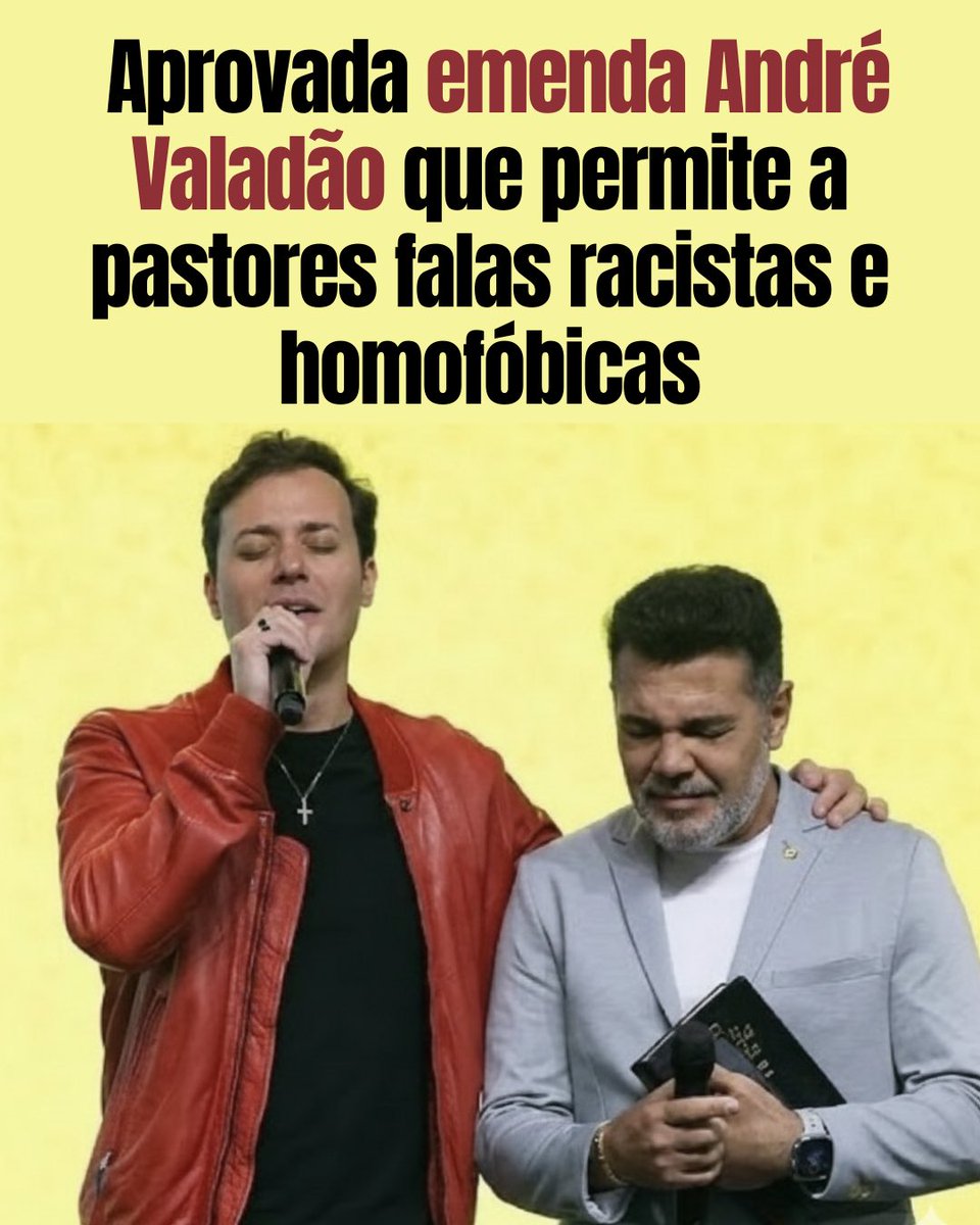 A CCJ da Câmara aprovou um projeto que altera a Lei do Racismo para blindar líderes religiosos de punições por falas racistas ou homofóbicas. Isso não é defesa da fé. É privilégio legal para o discurso de ódio disfarçado de pregação. A proposta cria uma exceção perigosa:
+
