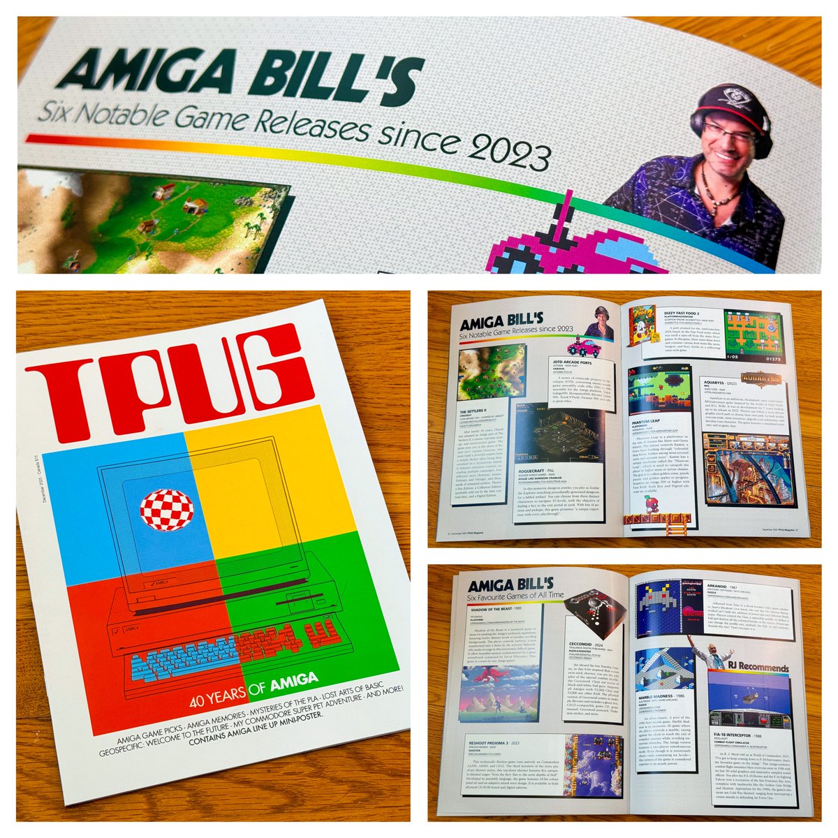 AmigaBill_'s tweet photo. I am stoked to be in TPUG Magazine's special Amiga 40th issue. I gave them a bunch of games to choose from & these are the ones they picked. I would add Invyya and Rogue Declan, but I am happy some hard working devs got recognized #commodore #commodoreamiga #c64 #TPUG #Amiga40 https://t.co/PqfmkExtpp