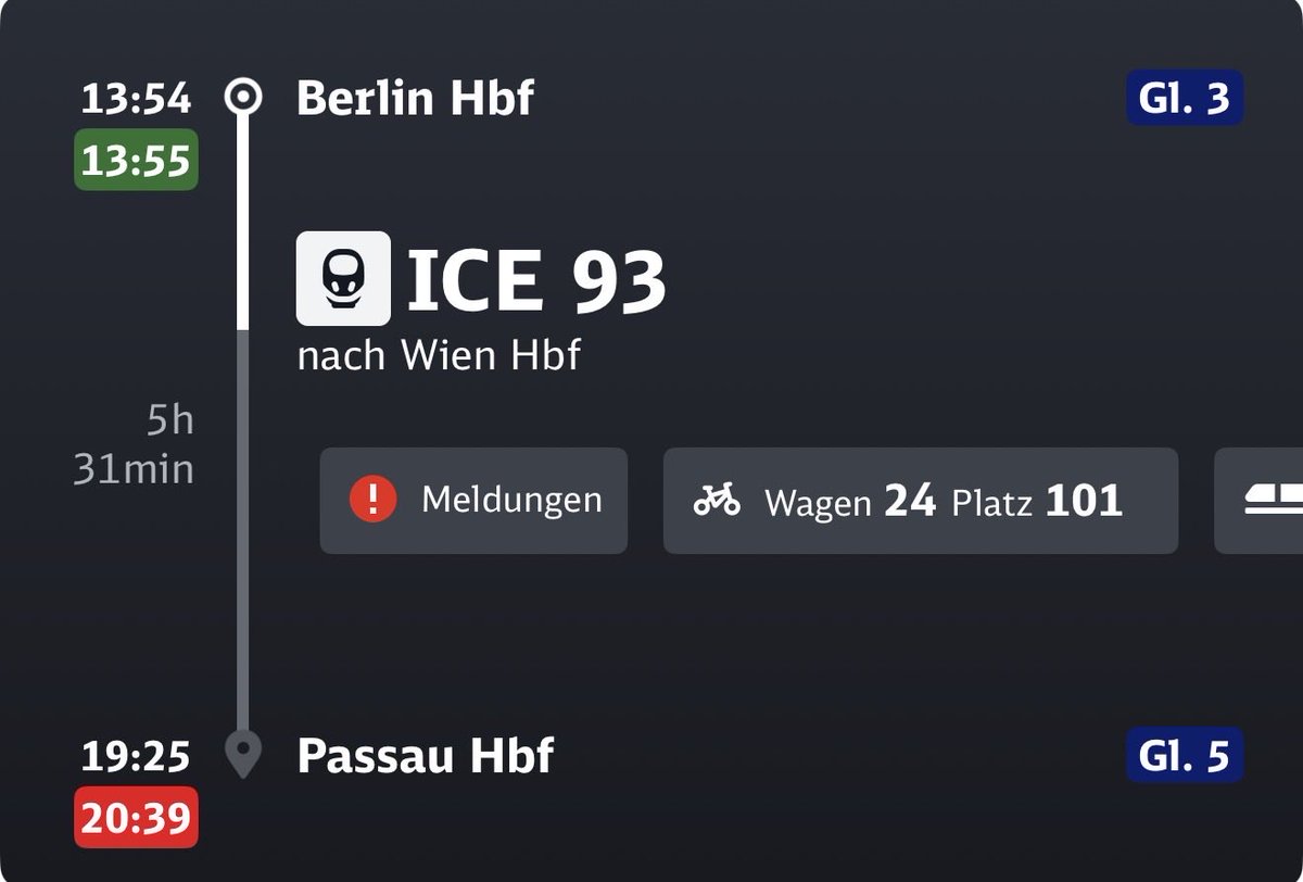 mediendenk's tweet photo. ICE 93 Berlin-Passau-Wien pünktlich abgefahren, aber Unfall mit Personenschaden zwischen Erlangen und Nürnberg: Umleitung mit rund 70 Minuten mehr Fahrzeit. Verschulden der @DB_Bahn : null. Dennoch Hetzposting von Totalausfallreporter;) @totalreporter https://t.co/3Jt0H8b1pH