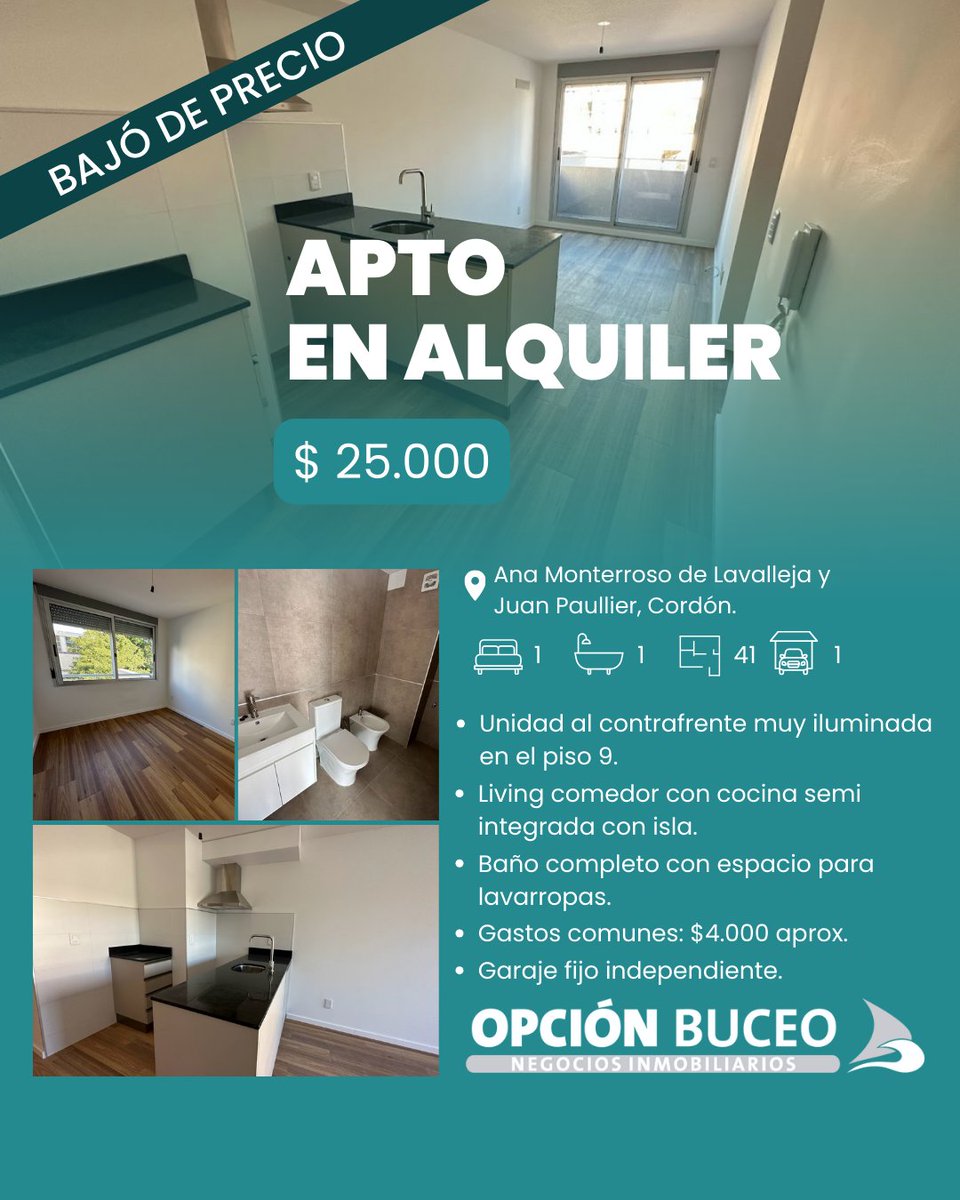 OpcionBuceo's tweet photo. APARTAMENTO EN ALQUILER

📍 Ana Monterroso de Lavalleja y Juan Paullier, Cordón.
Más información en: https://t.co/HC8f3qVxtb
.
.
.
.
.
.
.
#inmueblesuruguay #inmuebles #propiedadesenalquiler #propiedadesenventa #bienesraices #buceomontevideo #cordon #cordón #ramblamontevideo https://t.co/QxbKDIuLFx