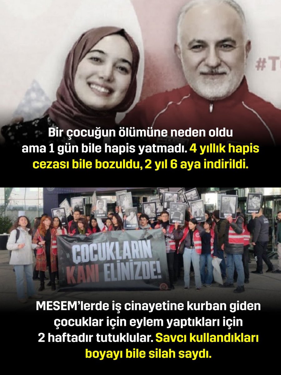 mahir_gra2's tweet photo. Bir insanın ölümüne neren olup bir gün bile hapis yatmayanlar ve “çocuklar ölmesin” diye eylem yaptıkları için haftalardır tutuklu olanlar. 

Türkiye bir hukuk devletidir. https://t.co/xQVKeab2CW