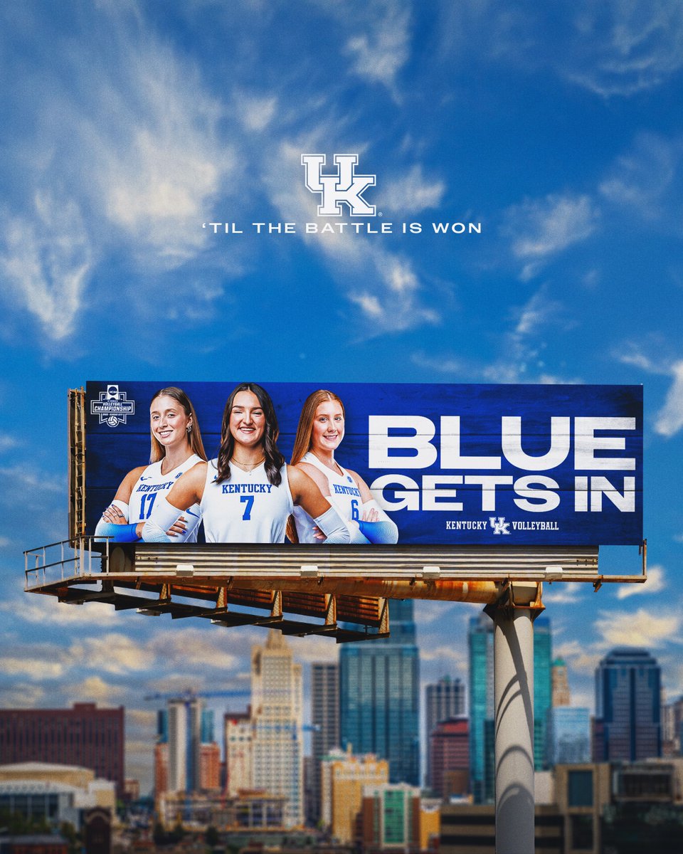 UKAthletics's tweet image. #BlueGetsIn to KC.

#BBN around Kansas City, keep your eyes peeled for our billboards 😼🏐