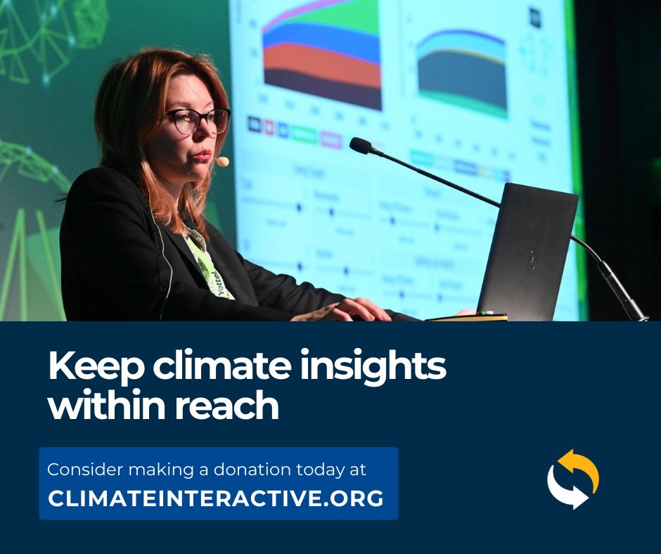 climateinteract's tweet image. Decision-makers worldwide use our climate simulators to learn how to effectively address climate change.

Your support keeps these tools accessible—so more businesses and organizations can take meaningful #ClimateAction. 

Donate today: climateinteractive.org/about/donate/