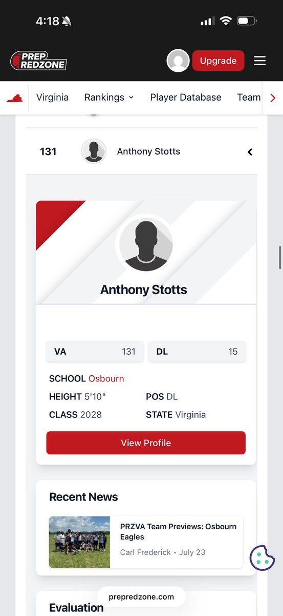It’s only the beginning.
Grateful to be ranked and recognized, but the work is far from done. Every day is about getting better, staying hungry, and proving I belong.
Class of 2028 — DL — Virginia
More to come. 💪🏽🏈 <a href="/PrepRedzoneVA/">Prep Redzone Virginia</a>  <a href="/carljfred/">Carl Frederick</a> <a href="/CoachCope703/">Michael Copeland</a> <a href="/Coach_Purnell99/">Coach_Purnell</a>