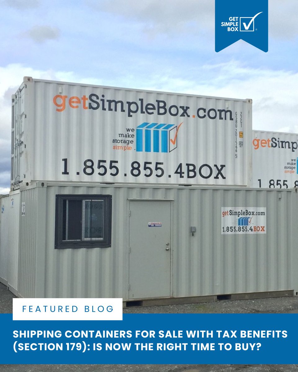 If your business needs storage or workspace, buying a container before Dec 31 might qualify for Section 179 tax benefits — but only if it makes sense for your business (not just for the deduction).
➡️ getsimplebox.com/section-179-sh…

Wisdom first. Tax savings second. 💡