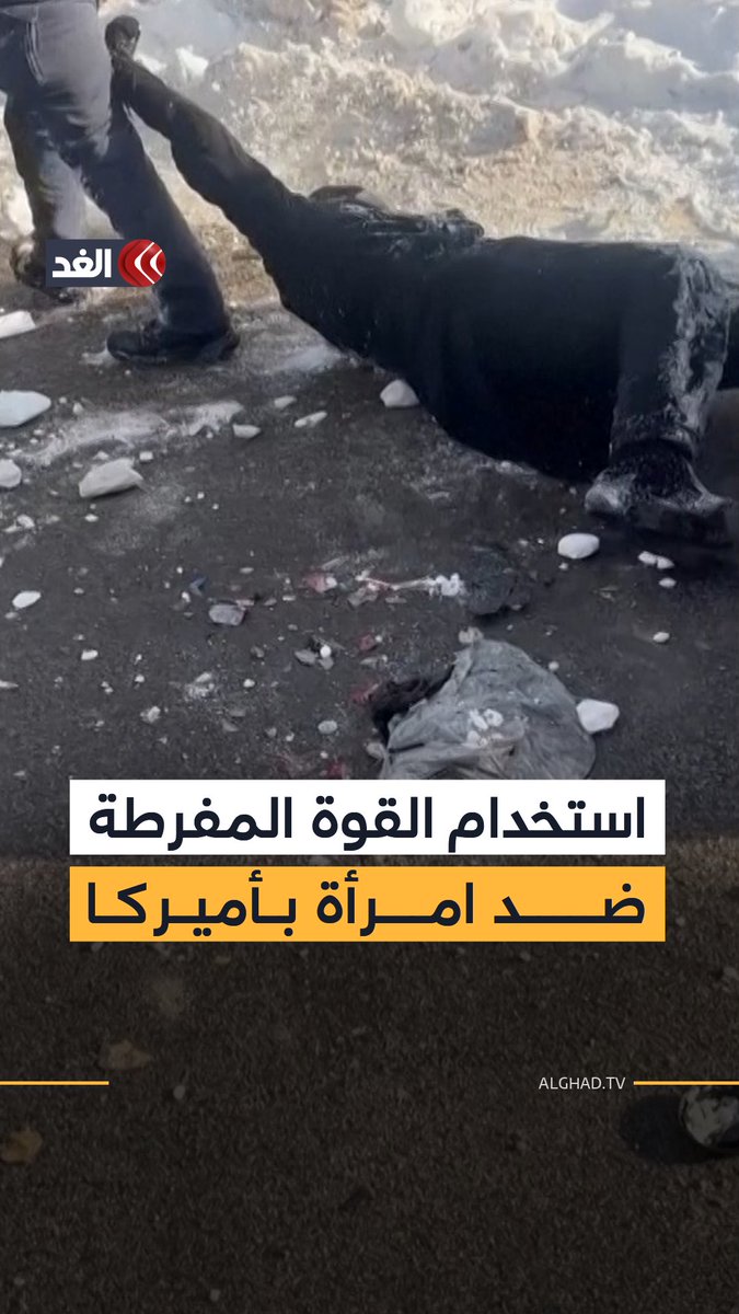 مشاهد تظهر عناصر من دائرة الهجرة الأميركية وهم يجرون امرأة ويطرحونها أرضا في أحد شوارع مدينة مينيابوليس 