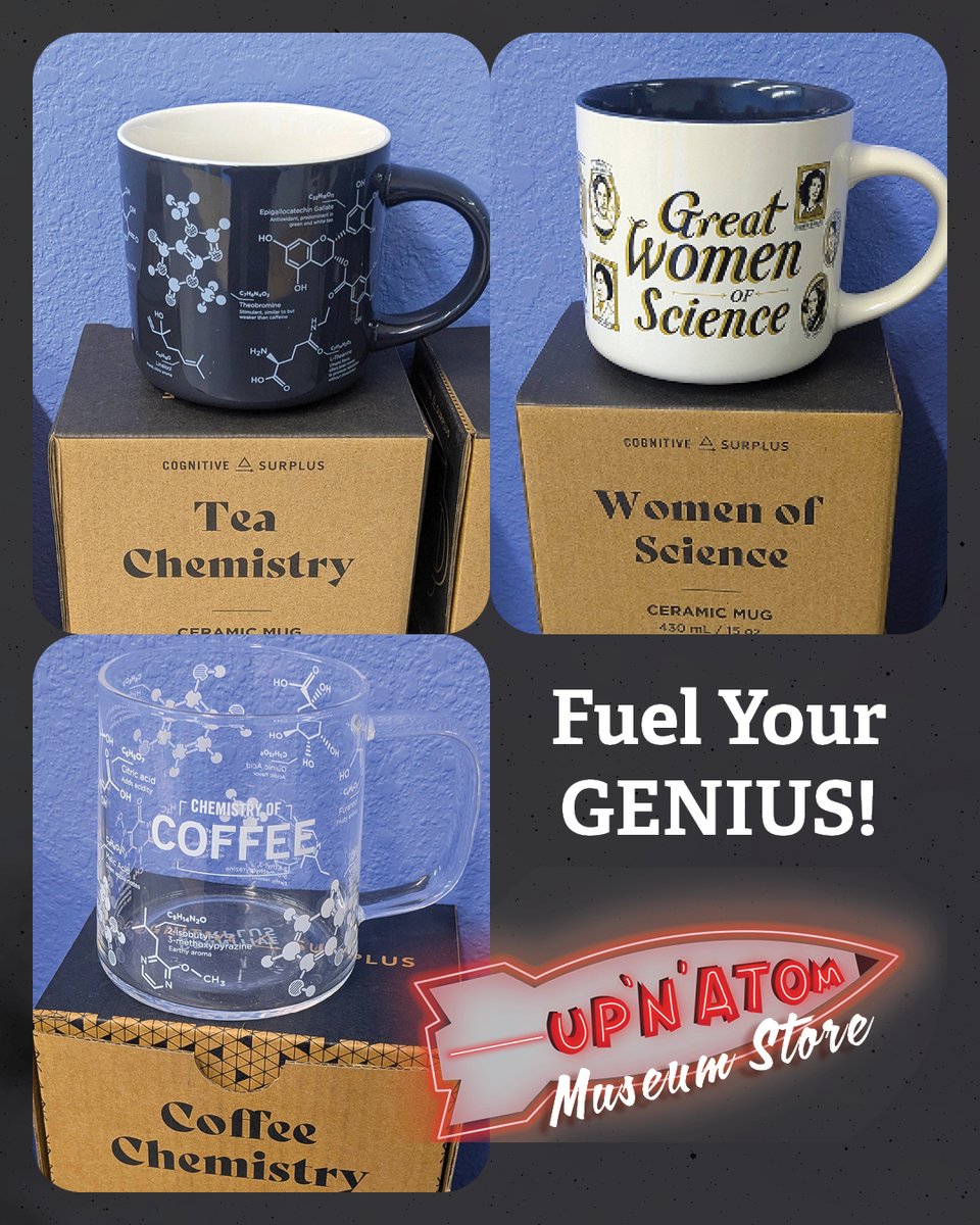 Start your morning reaction with a mug from Up N Atom! 💡 𝗪𝗵𝗲𝗿𝗲 𝗰𝘂𝗿𝗶𝗼𝘀𝗶𝘁𝘆 𝗶𝗻𝘀𝗽𝗶𝗿𝗲𝘀 𝗴𝗶𝗳𝘁𝘀: 𝗙𝗶𝗻𝗱 𝗴𝗿𝗲𝗮𝘁 𝘁𝗿𝗲𝗮𝘀𝘂𝗿𝗲𝘀 𝗳𝗼𝗿 𝗮𝗹𝗹 𝗮𝗴𝗲𝘀 𝗮𝘁 𝗨𝗽 𝗡 𝗔𝘁𝗼𝗺!
#NuclearMuseum #Albuquerque #ScienceGifts #UpNAtom #UniqueGifts