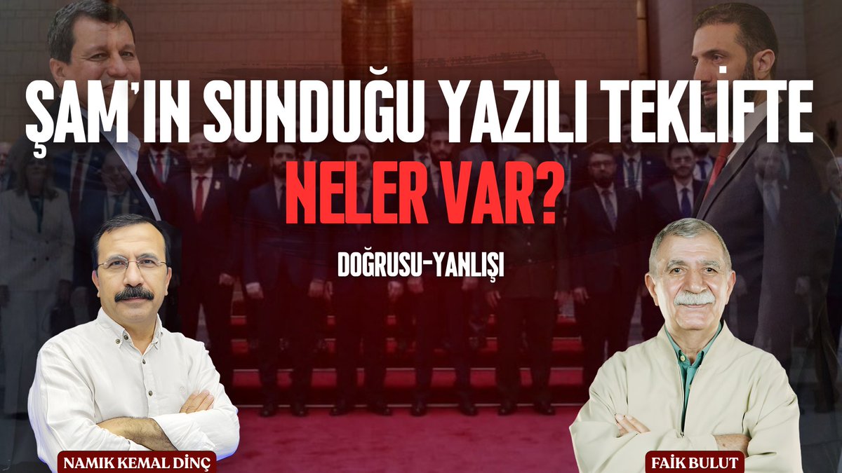 Şam’dan DSG’ye yazılı teklifte neler var?

Doğrusu-Yanlışı

Gazeteci Faik Bulut’un katıldığı Burası Orta Doğu programında Şam yönetiminin DSG’ye sunduğu yazılı teklif konuşuluyor.

Teklifin içeriğinde neler var? Basına servis edilen bilgilerin hangisi doğru hangisi yanlış?

ABD,