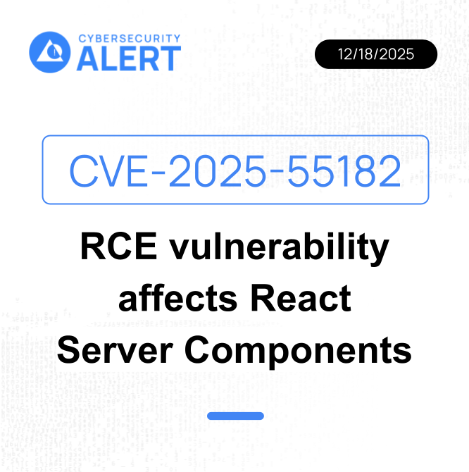 wazuh's tweet image. CVE-2025-55182 is a critical remote code execution (RCE) vulnerability (CVSS 10.0) affecting React Server Components (RSC) and frameworks that rely on them. 

Our blog shows how Wazuh detects this vulnerability. 

Read more: ow.ly/4nCp50XLuE6

#InfoSecurity #ThreatHunting