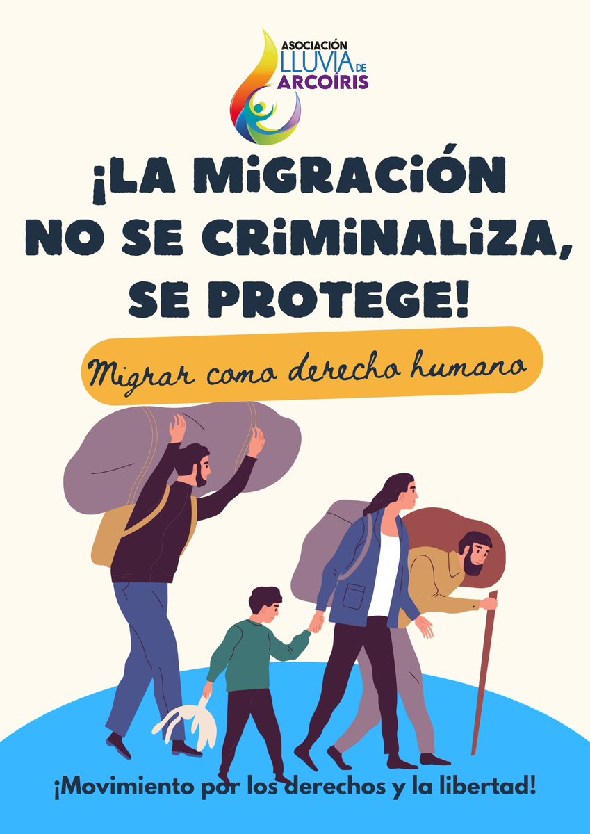 En el Día Internacional del Migrante, desde Lluvia de Arcoíris alzamos la voz frente a la creciente criminalización de la migración.
📌Recordamos que migrar no es un delito, es un derecho humano.
Defender a las personas migrantes y refugiadas es defender la dignidad y la vida.