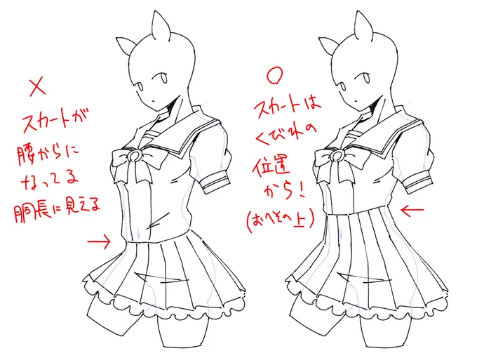 トレセン制服描くときに気をつけたいこと 