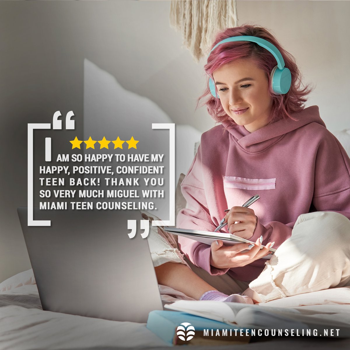 Have your teen's troubles taken them from happy to overwhelmed? Are you at a loss as how to help? You are not alone and we really can help them find their way back. Contact us today to set up an appointment: visit miamiteencounseling.net or call 786-664-7426.