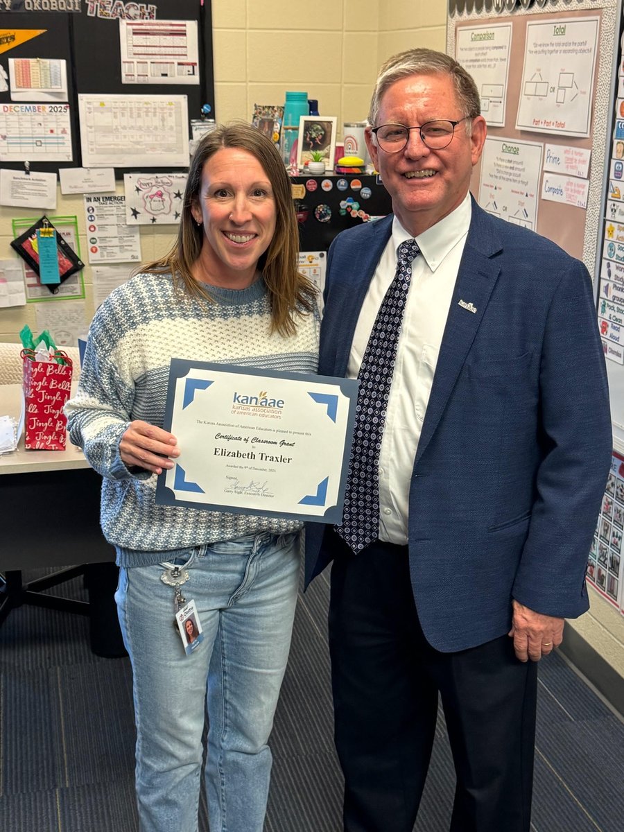 Congrats to Elizabeth Traxler, 4th grade teacher
<a href="/ma_mahaffie/">Mahaffie Elementary School</a> <a href="/olatheschools/">Olathe Public Schools</a> who was honored as a
<a href="/kanaaeorg/">Kansas Teachers</a> $500 Grant winner. She will purchase the Freckle by Renaissance app for ELA to provide equitable access to differentiated literacy instruction. Congratulations Elizabeth!