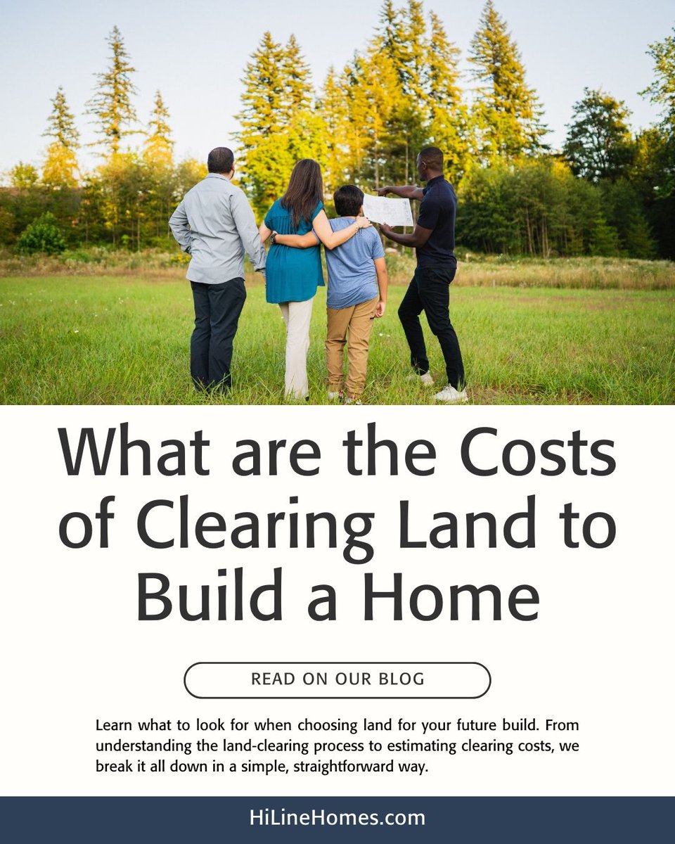 HiLineHomes's tweet image. From evaluating land to estimating land-clearing costs, we’ve simplified the essential steps for prepping your lot for a new home.  Read here 👉 na2.hubs.ly/H02vJZ_0