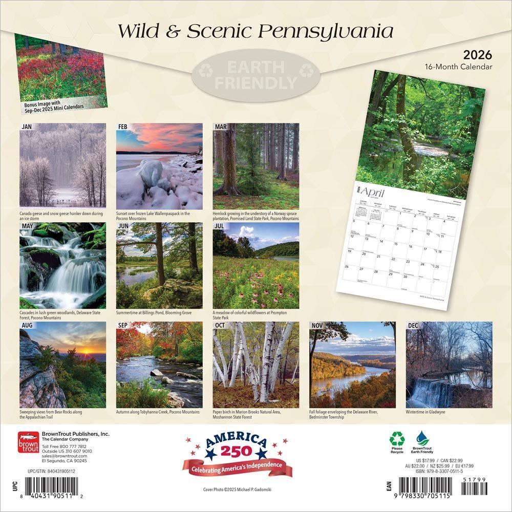 browntroutpub's tweet photo. Pennsylvania's diverse and glorious natural landscape includes a wide variety of flora and fauna. The #KeystoneState includes 116 state parks. Explore this breathtakingly beautiful state with this Wild &amp; Scenic #Pennsylvania #calendar. #travel #USA https://t.co/K9ZcNbPVuZ https://t.co/FzpICiQBT1