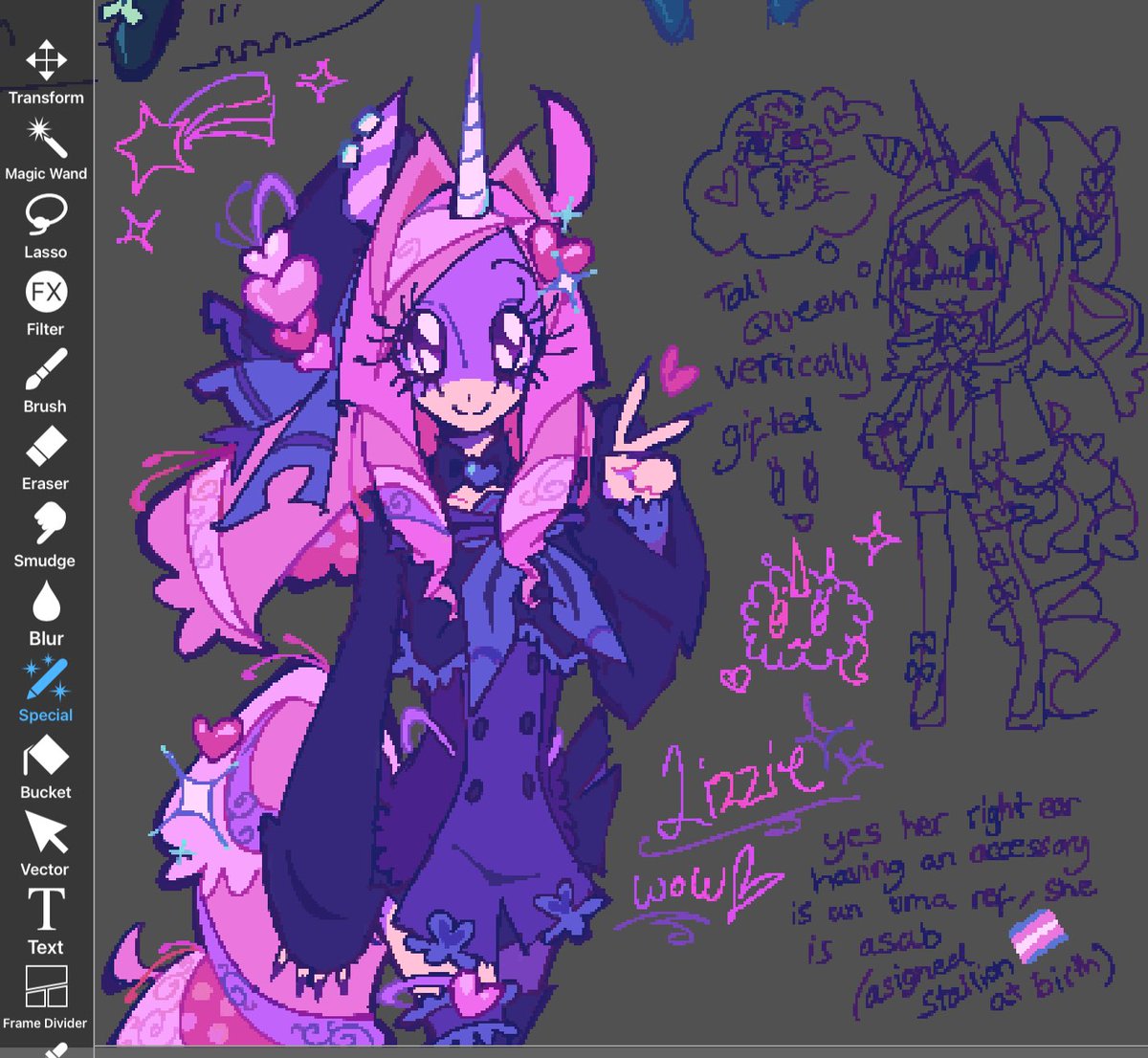 Lizzie design waow pink fluffy unicorn : 3