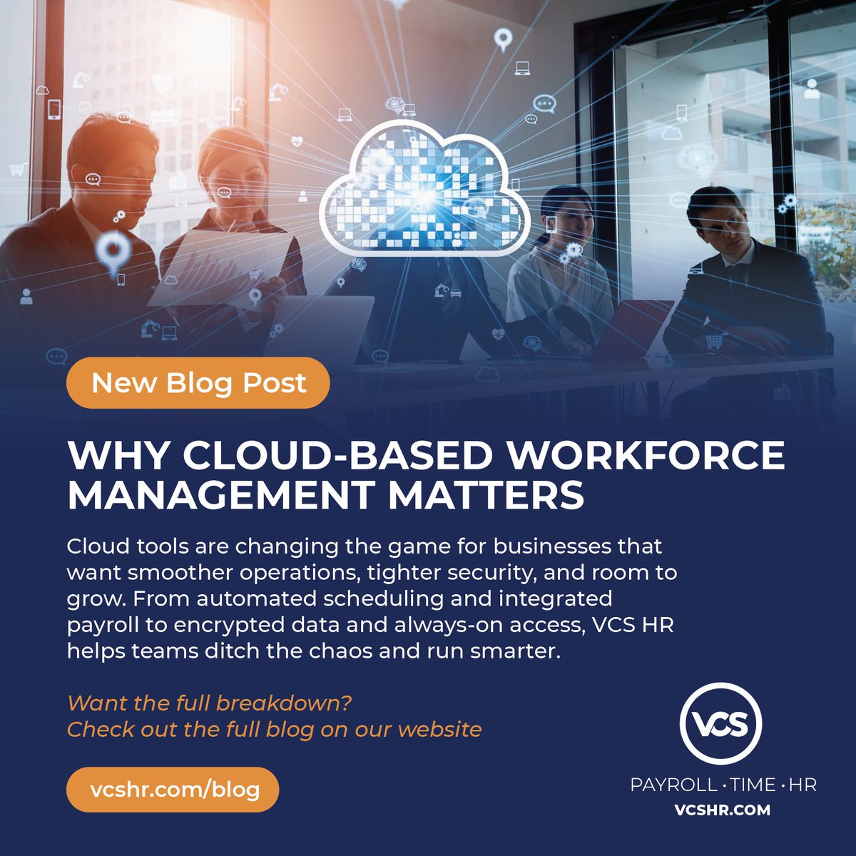 Ready to work smarter? Discover how VCS HR’s cloud tools streamline operations, protect data, and help you grow. Schedule your free demo today! Read more vcshr.com/top-3-benefits… 
#CloudManagement #WorkforceEfficiency #VCSHR