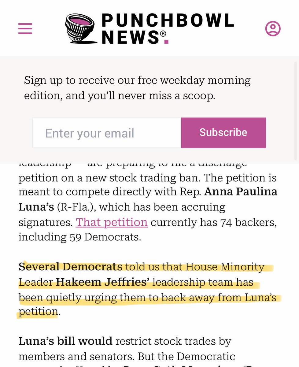 If you want to see the swamp in real time look no further than <a href="/RepJeffries/">Hakeem Jeffries</a>, he’s whipping against his own people and a concensus bill to block insider trading. This is as corrupt as it gets. Mask off.