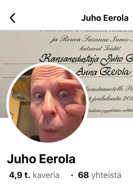 Niin kauan kun kansanedustaja Eerolalla on tämä profiilikuva Facebookissa, on kovin vaikea uskoa hänen olleen tosissaan pyytäessään anteeksi.