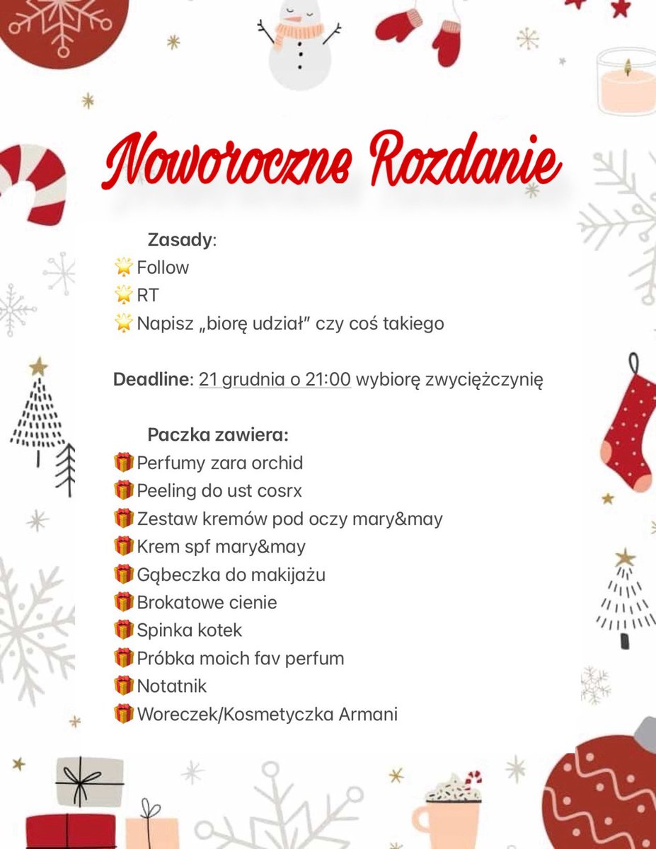 ŚWIĄTECZNE / NOWOROCZNE ROZDANIE

Postanowiłam sprawić komuś przyjemność i zrobić kosmetyczną paczuchę. Glow Up na nowy rok gwarantowany!