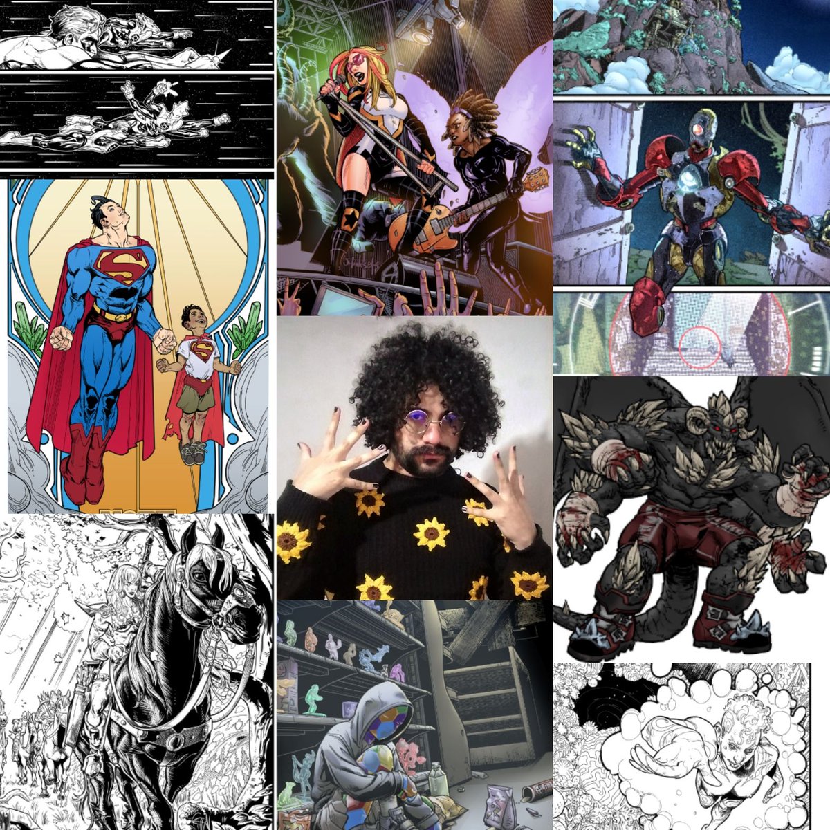 jhonesbas's tweet photo. Android looking for magical relics, young renegade superheroes from society, fearsome monsters, space adventures, supergirls enjoying a good metal concert and the great symbol of hope that keeps me on this path. #artvsartist #artvsartist25  #artvsartist2025 #artistvsart2025 https://t.co/pNX7R2LcpC