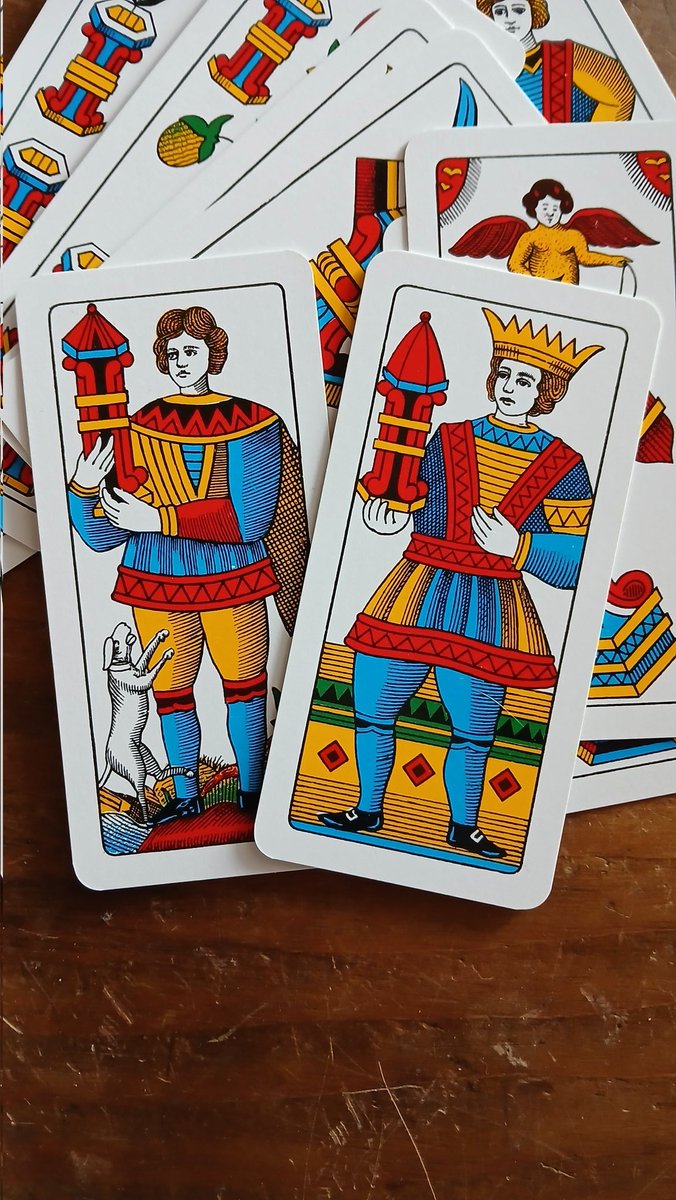Italian Bresciane card game. To the left, the Ace, Knave and Knight od dildos. To the right, the Knave and the King of plugs.

#phalleidolia #phalleidolie #pareidolia #pareidolie