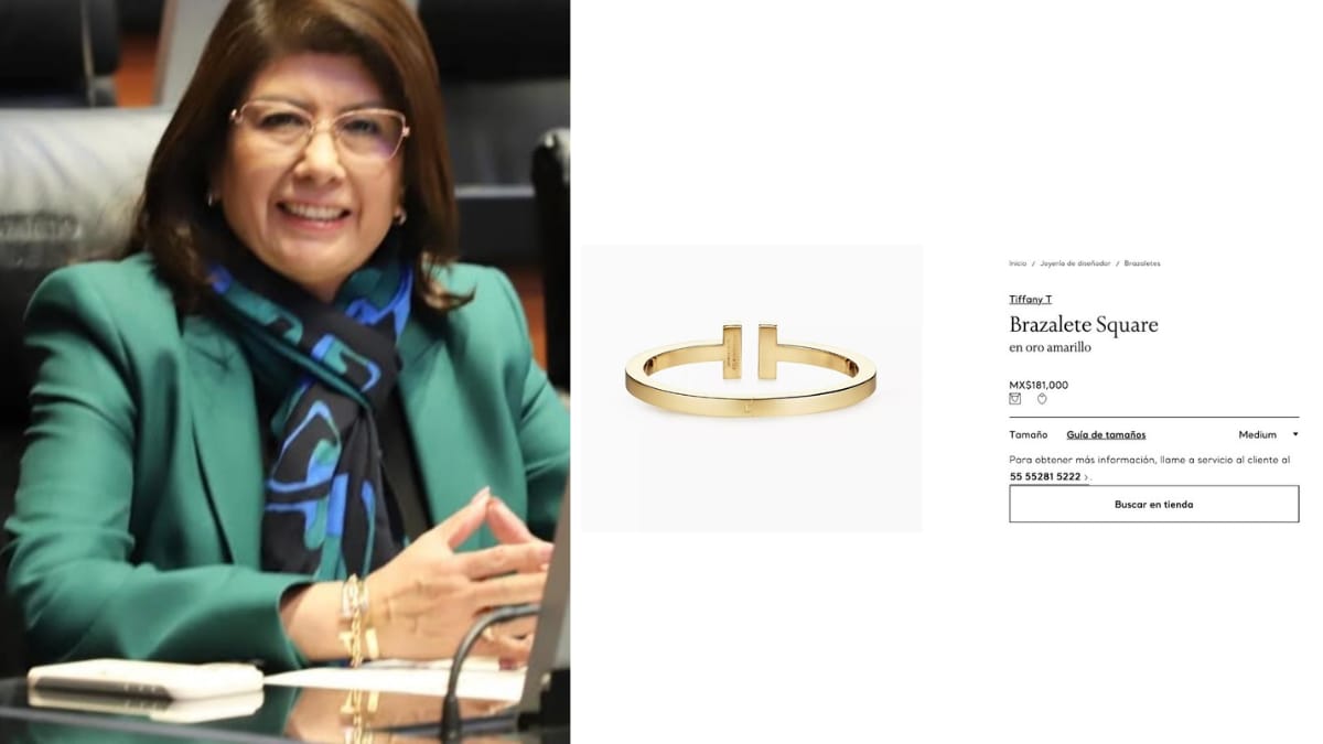 La senadora de Morena <a href="/MarielaGtzEsc/">Mariela Gutiérrez</a> usando un brazalete Tiffany T de 181 mil pesos. Una fortuna que ya rivaliza a #datoprotegido mostrando que la austeridad es el valor fundamental de la 4t.