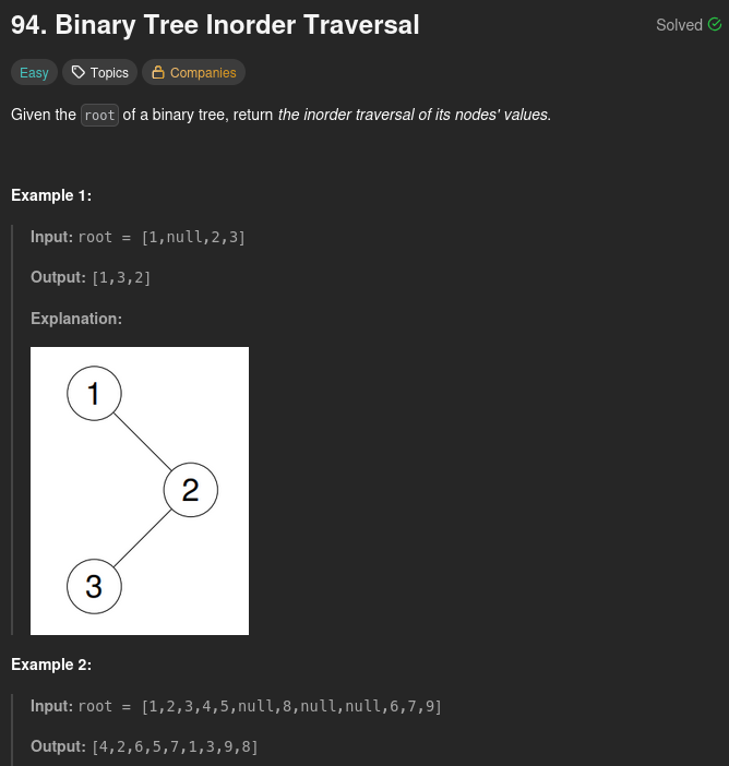 Pranjul07_'s tweet photo. " Trying to improve the previous self. "

#Day22 of #100DaysOfCode
Prob no. - 94. Binary Tree Inorder Traversal.

@java
#programming #dodailycode #dailycode https://t.co/ggv4gG94vE