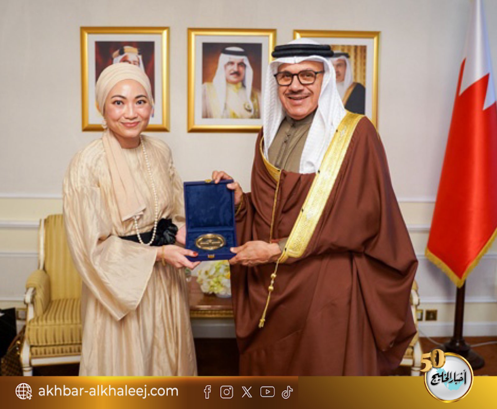 وزير الخارجية يستقبل القائم بأعمال سفارة بروناي دار السلام لدى مملكة البحرين بمناسبة انتهاء فترة عملها #البحرين 