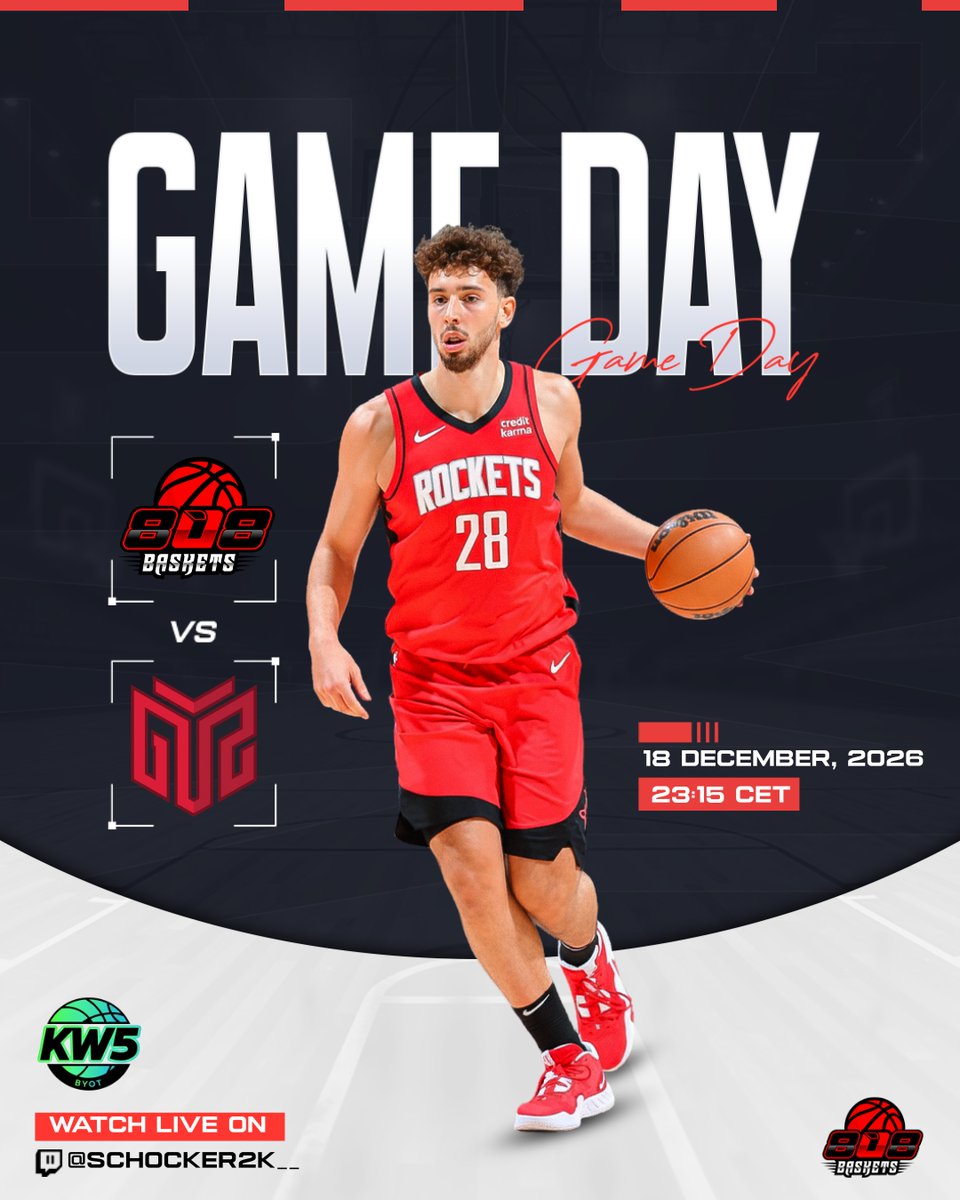 🚨GAMEDAY🚨
🏆 <a href="/KW5_EU/">KW5.EU</a> 
📊 4-0
🏀 <a href="/GTZEsports/">GTZ Esports</a> 
📺 twitch.tv/schocker2k__
PG <a href="/Schocker2k/">Schocker2K</a> 
SG <a href="/IIlBenIIl/">IIlBenIIl</a> 
SF <a href="/Eroo2806/">Eroo</a> 
PF <a href="/timmie2005boy/">TimB-26</a> 
C <a href="/Dociyyy/">Doci</a>