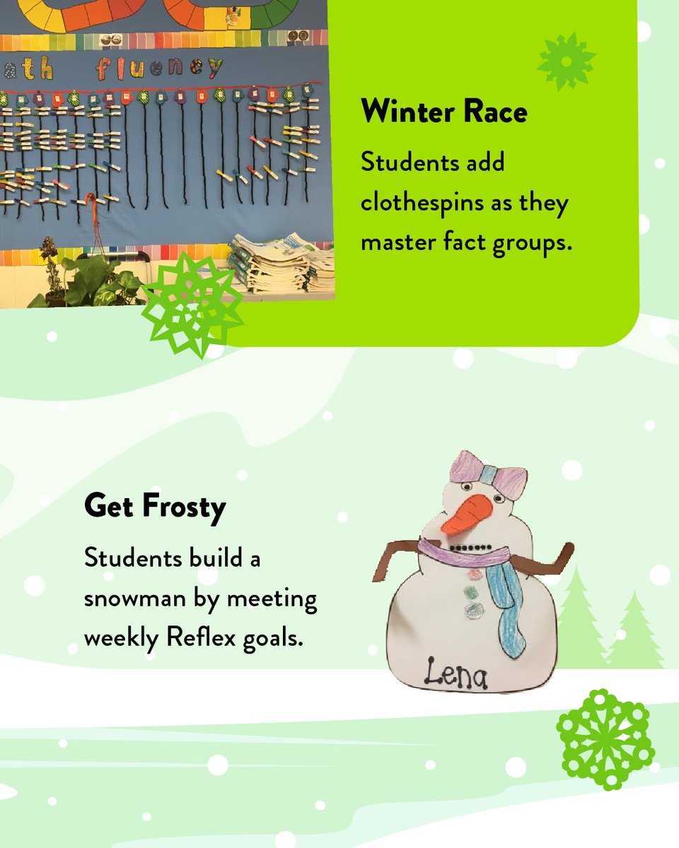 ExploreLearning's tweet image. Looking for fun ways to boost math fact fluency this winter?❄️These teacher-created bulletin board ideas turn Reflex progress into classroom motivation students love! Explore more winter bulletin board ideas here: bit.ly/4aUJWZt

#ReflexMath #WinterTeaching