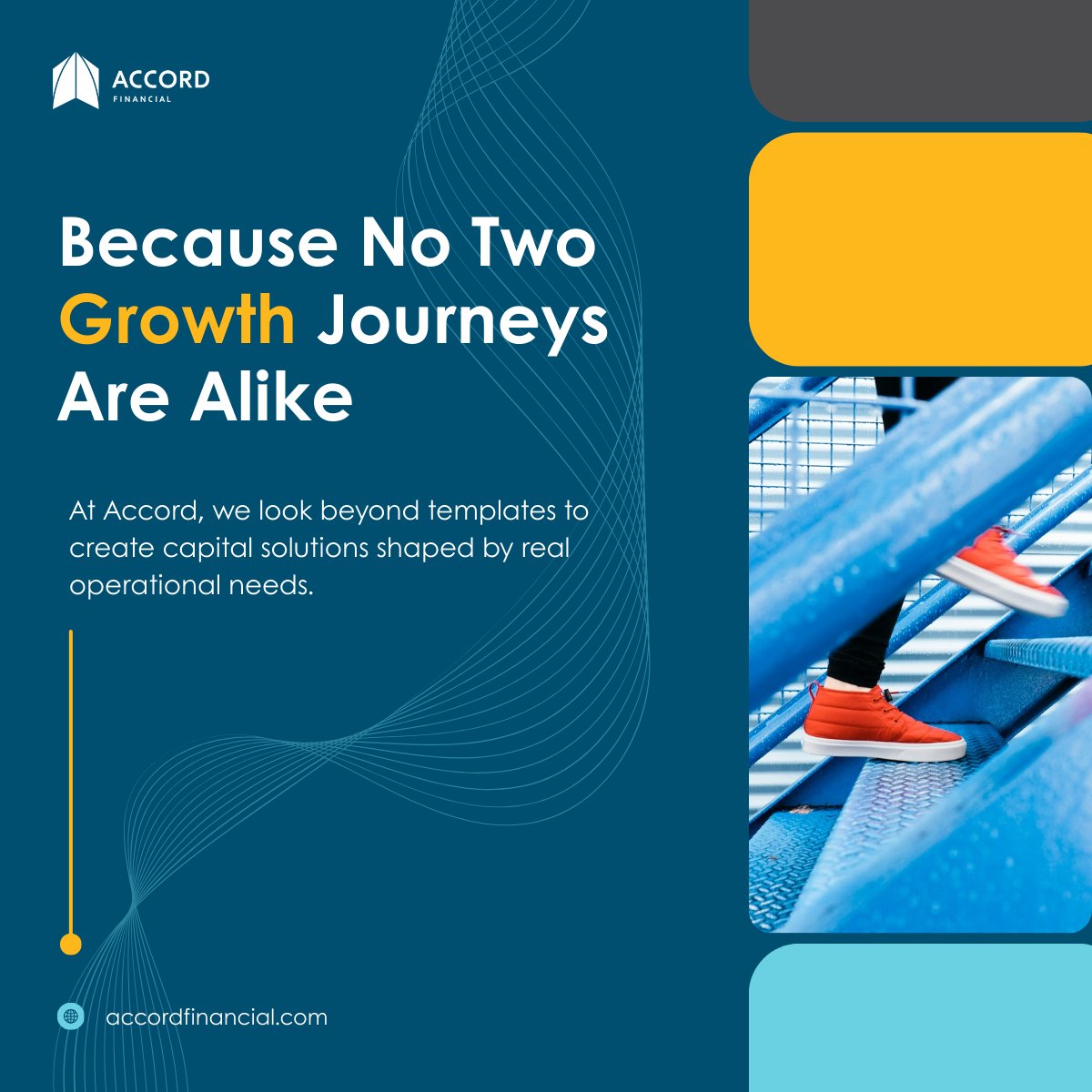 No two businesses grow the same way.

Growth isn’t linear. Financing shouldn’t be either.

Accord delivers flexible, tailored capital that adapts as your business evolves.

Learn more: accordfinancial.com

#Growth #FlexibleFunding #AccordFinancial #TailoredSolutions