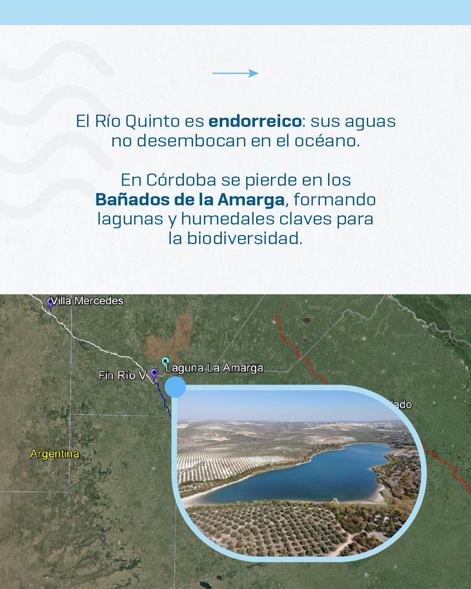 APRHI_CBA's tweet photo. 🏞️ El Río Quinto o Popopis es endorreico y recorre San Luis y el sur de Córdoba.
Nace en las sierras y conecta paisajes, historia y vida a lo largo de su curso 💧
⬇️⬇️⬇️
#APRHI #RecursosHídricos #Córdoba https://t.co/W8A4L5oHNs