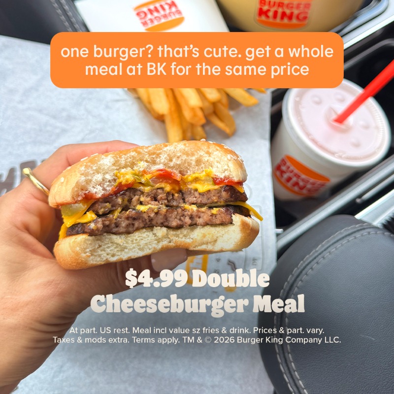 BurgerKing's tweet photo. “I’ll have less for less” said no one ever 😉