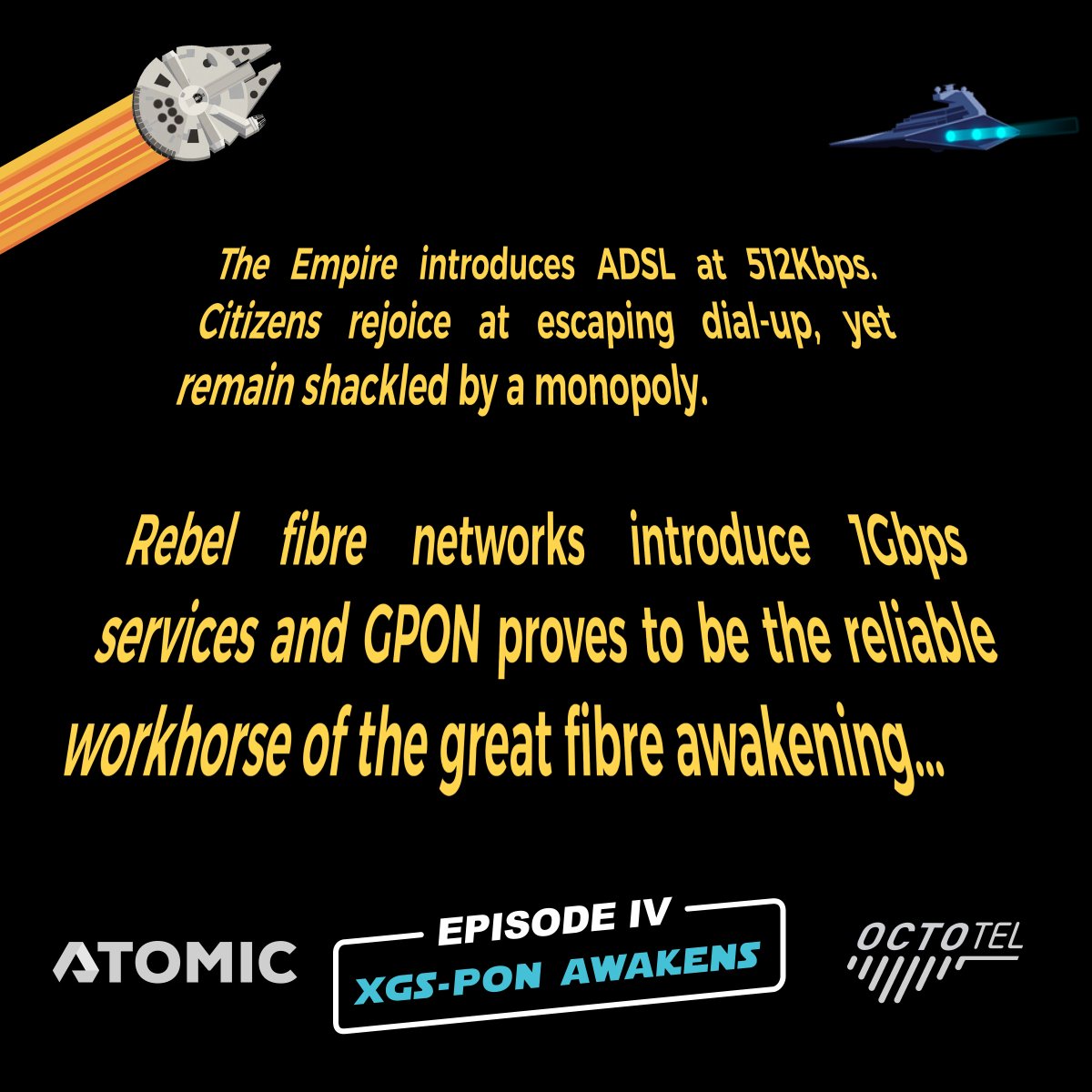 🚀 We’ve launched XGS-PON! ⚡️ Upgrade to 2.5Gbps fibre speeds: atomic.co.za/fibre-internet…