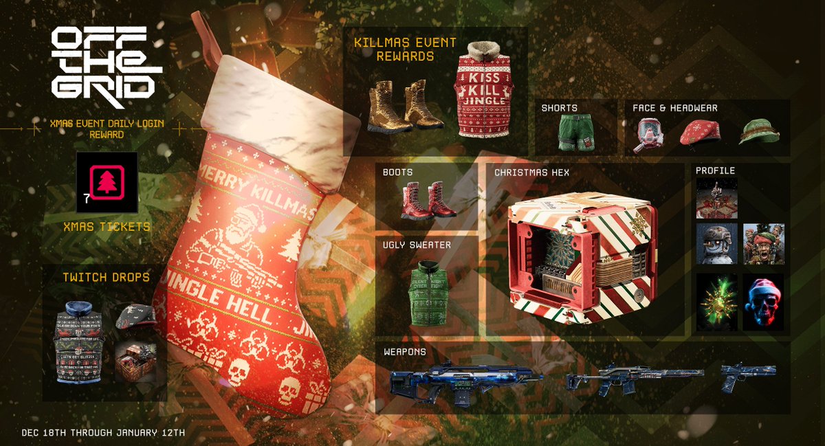’TIS THE SEASON 🎁

Mrs. Crackhead Santa didn’t come empty-handed.
She’s ho ho loaded.

Killmas delivers a sack full of rewards, limited cosmetics, and special events to keep you on your toes all holiday long.

Earn it. Equip it. Collect it.
But first, survive the season!