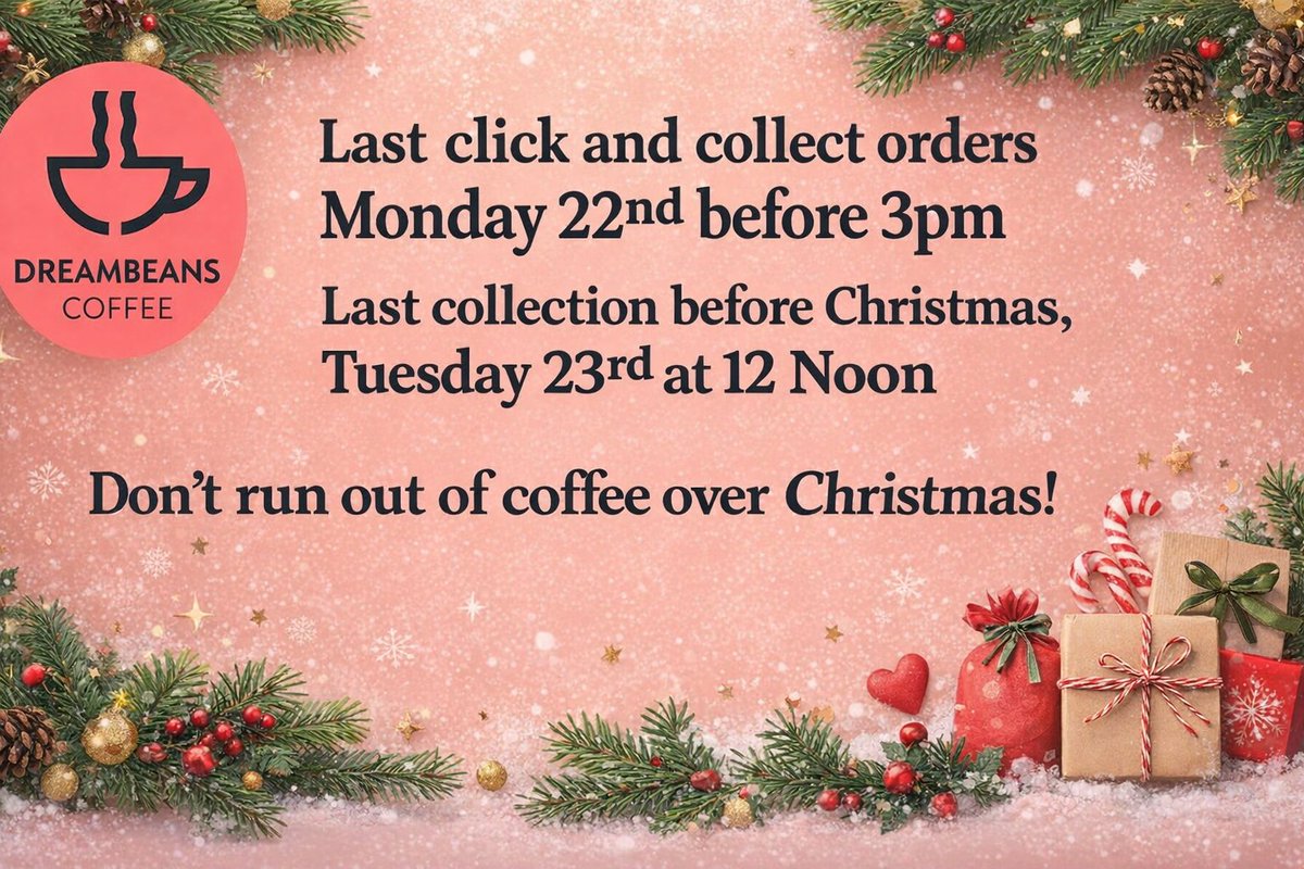 HelloDreambeans's tweet image. The last thing you want is to run out of coffee when the house is full over Christmas! Click and collect from the roasthouse on Coes Road, Dundalk!