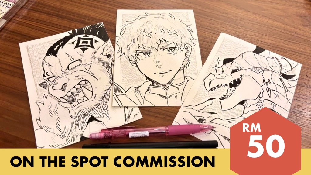 seiryuuden's tweet image. Updating my catalog for #ComicFiesta ! I will be tabling with @/gomipomi this weekend!
✨B-E09 : Gomipomi 🦑
📍KLCC Level 3 - Hall 7
📆 Dec 20-21 
OTS inked comms will also be available so come and drop by our booth! 🥳
#comicfiestacatalogue2025 #Cf2025