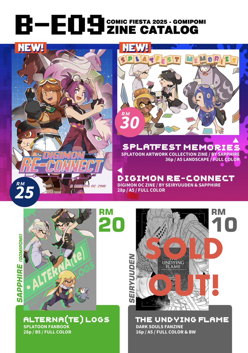seiryuuden's tweet image. Updating my catalog for #ComicFiesta ! I will be tabling with @/gomipomi this weekend!
✨B-E09 : Gomipomi 🦑
📍KLCC Level 3 - Hall 7
📆 Dec 20-21 
OTS inked comms will also be available so come and drop by our booth! 🥳
#comicfiestacatalogue2025 #Cf2025