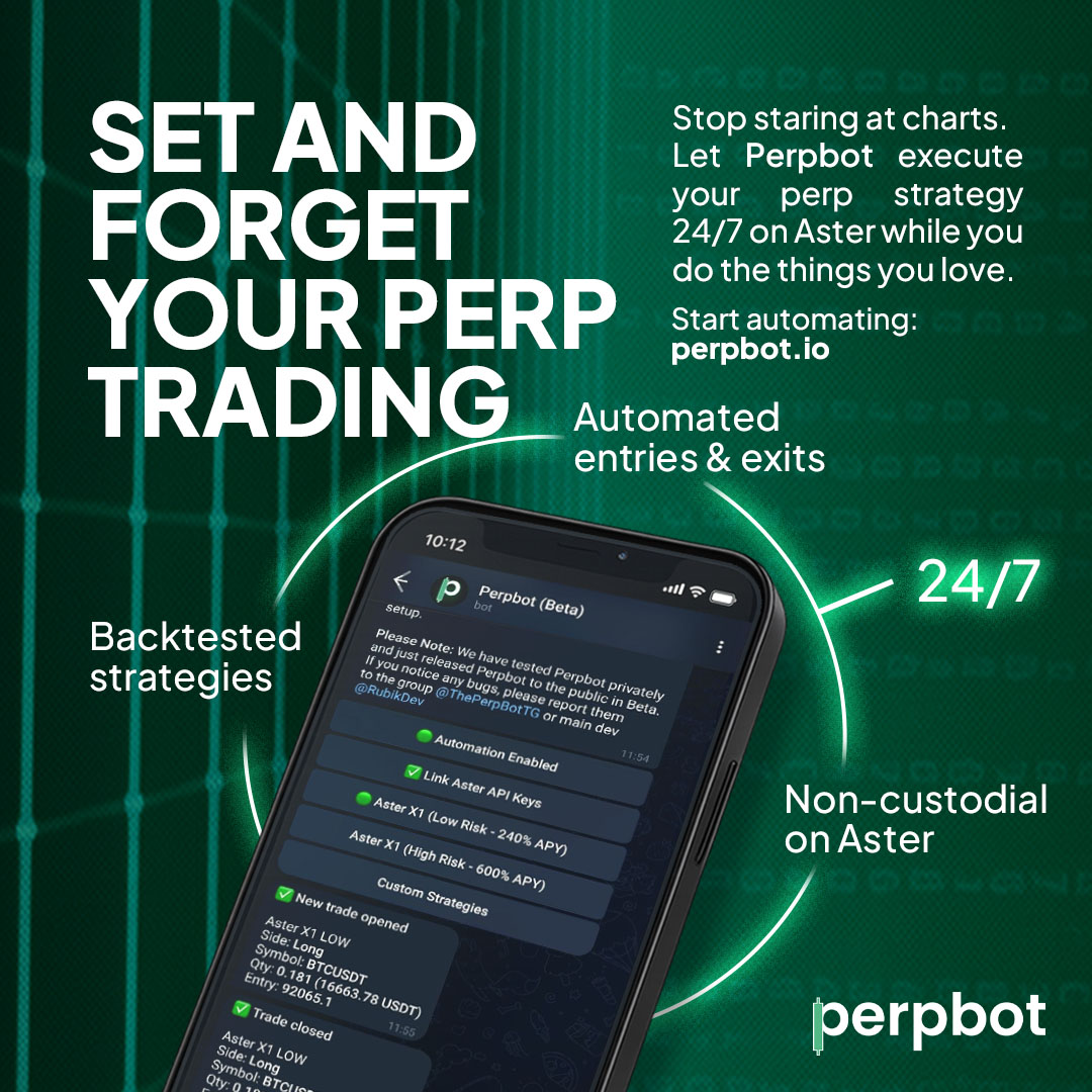 ThePerpBot's tweet photo. Level up your $ASTER trading with Perpbot.

Setup your own #TradingView strategies, link to Perpbot and automate your complex strategies 24/7

The time to level up is now

👉 https://t.co/APOOt0gjaG https://t.co/IuQLkIwAE2