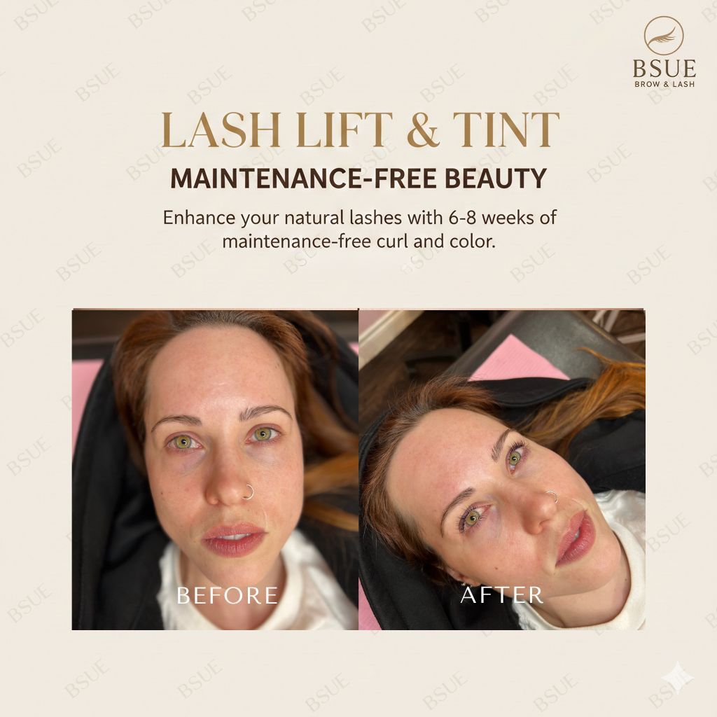 Bsuebrowlash's tweet photo. Mascara-free magic! 🪄 6-8 weeks of maintenance-free curl and color with a Lash Lift & Tint. Natural lashes, stunning results. Get your lift and tint today: https://t.co/QHTw6KsSsn #lashlift #lashtint #lashesonpoint #naturallashes #nomakeupmakeup #beautyhacks https://t.co/csQwuwzBdQ