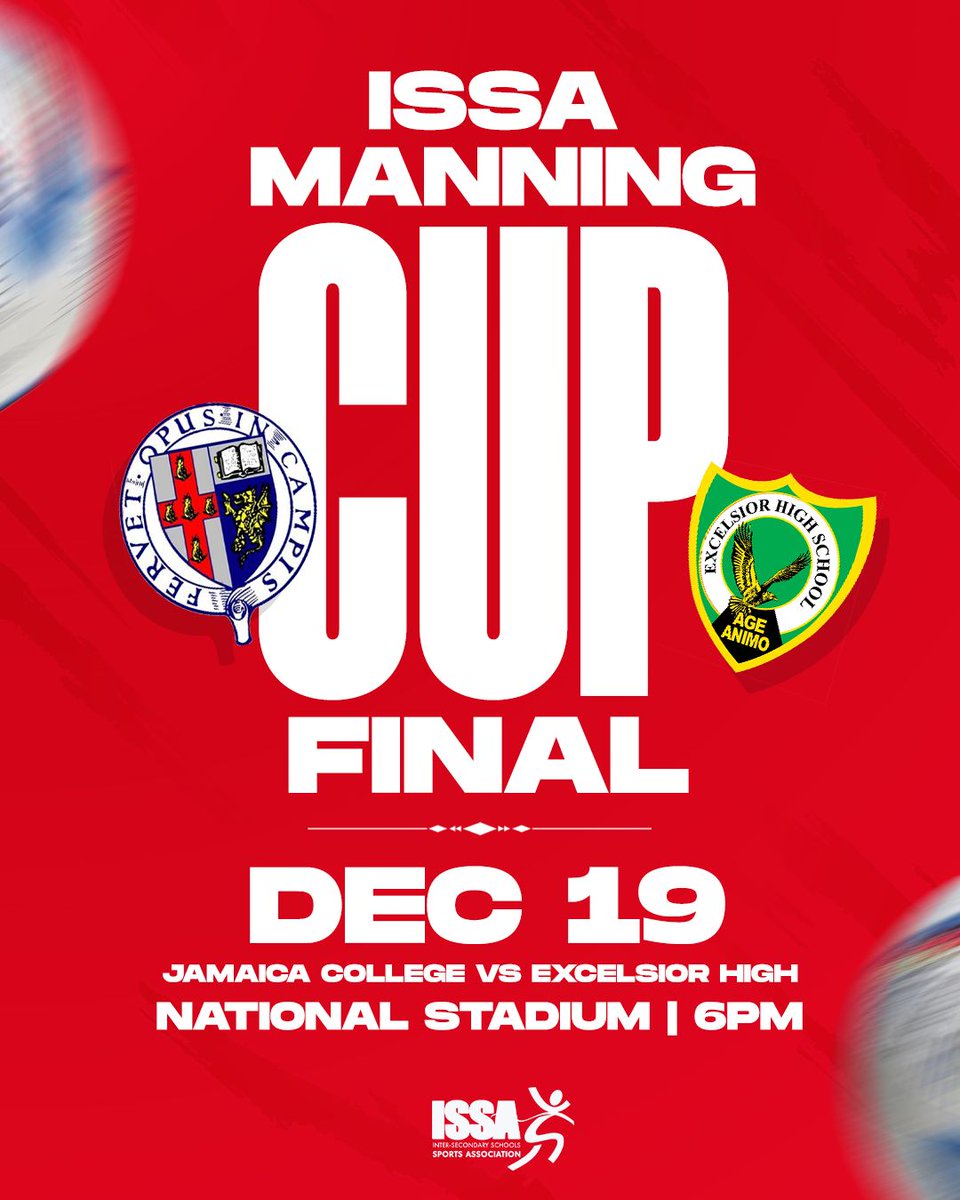 This is it its showtime

Who will be Crowned Champions of the ISSA Manning Cup on Friday night? ⚽️